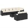 vidaXL 9-delige Loungeset met kussens poly rattan zwart