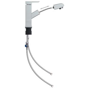 vidaXL Wastafelkraan met uittrekfunctie 157x172 mm verchroomd