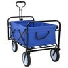 vidaXL Vouwbare winkelwagentje met remmen Blauw 94 x 53 x 99 cm