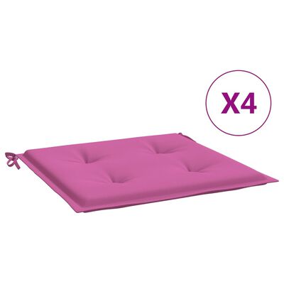 vidaXL Tuinstoelkussens 4 st 40x40x3 cm stof roze