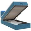 vidaXL Ottoman Bed met Matrassen en LED Donkerblauw 90 x 190 cm