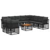 vidaXL Buiten bankenset 11 pcs Zwart en Donkergrijs Polyester