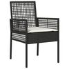 vidaXL Tuinstoel met kussen 2 pcs Zwart 55 x 53 x 85 cm poly rattan