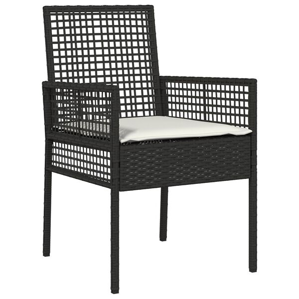 vidaXL Tuinstoel met kussen 2 pcs Zwart 55 x 53 x 85 cm poly rattan