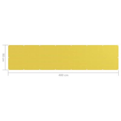 vidaXL Balkonscherm 90x400 cm HDPE geel
