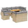 vidaXL 9-delige Loungeset met kussens poly rattan beige