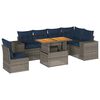 vidaXL 7-delige Loungeset met kussens poly rattan grijs