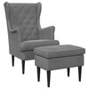 vidaXL Fauteuil met Voetenbank 2 st Donkergrijs Fluweel