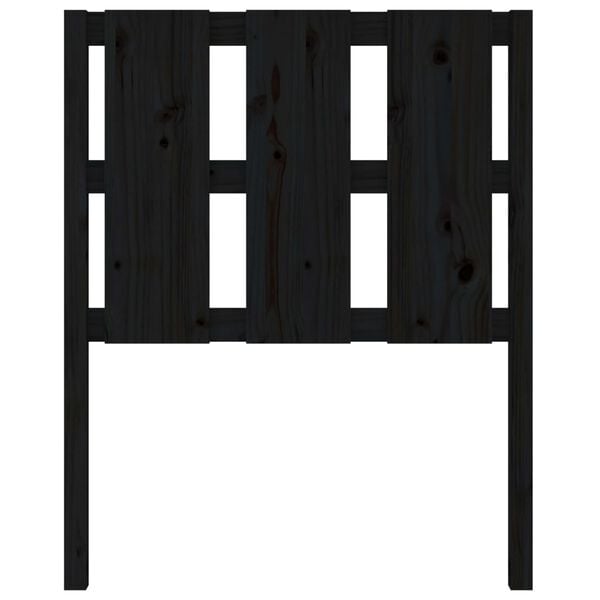 vidaXL Hoofdbord 80,5x4x100 cm massief grenenhout zwart