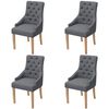 vidaXL Eetkamerstoelen 4 st stof donkergrijs