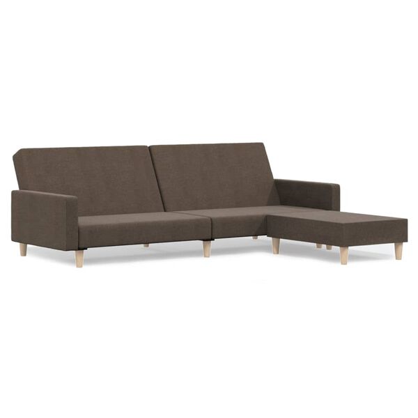 vidaXL Slaapbank 2-zits met voetenbank stof taupe