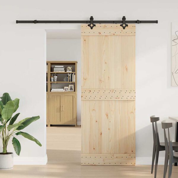 vidaXL Doos met onderdelen voor schuifdeur 213,5 cm staal zwart