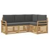 vidaXL Sofa-Sets 4 pcs Wit en antracietkleurig 190 x 130,5 x 73 cm