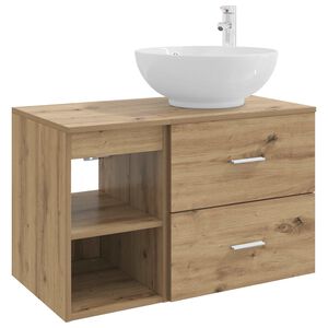 vidaXL Badkamermeubelset 2 st Artisanaal eiken Bewerkt hout