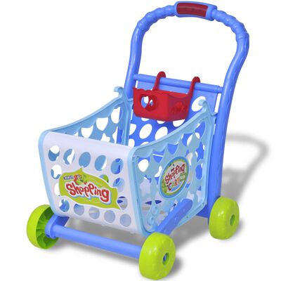 Speelgoedwinkelwagentje voor kinderen kinderkamer 3-in-1 blauw
