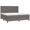 vidaXL Boxspring met matras kunstleer grijs 200x200 cm