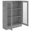 vidaXL Vitrinekast 82,5x30,5x115 cm bewerkt hout betongrijs