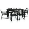 vidaXL 7-delige Tuinset PVC-rattan zwart