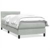 vidaXL Boxspring met matras fluweel lichtgrijs 80x210 cm