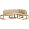 vidaXL Buiten bankenset 3 Stuk Wit en Beige Polyester