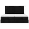 vidaXL Ottoman bed met matrassen 200x200cm stof zwart