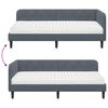 vidaXL Hoekbedframe met matras Donkergrijs 100 x 200 cm Fluweel