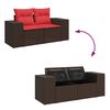 vidaXL 11-delige Loungeset met kussens poly rattan acacia bruin