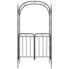 vidaXL Tuinboog met poort 108x45x235 cm staal zwart