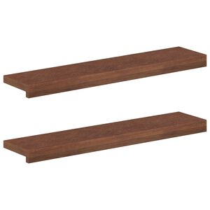 vidaXL Raamkozijnen 2 st Donkerbruin 70 x 15 x 2 cm Massief Eikenhout