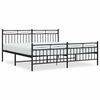 vidaXL Bedframe met hoofd- en voeteneinde metaal zwart 183x213 cm