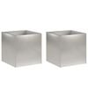 vidaXL Tuin Bloempot 2 st zilver 20 x 20 x 20 cm Roestvrij staal