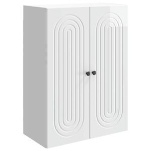vidaXL Wandkast Hoogglans Wit 66 x 34,5 x 90 cm Bewerkt hout