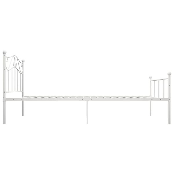 vidaXL Bedframe metaal wit 90x200 cm
