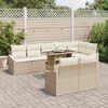 vidaXL Tuin Sofa Set met kussen met opslag 9 pcs beige en cr&egrave;mekleurig