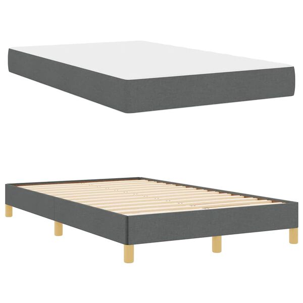vidaXL Boxspringbed met matras Donkergrijs 120 x 190 cm Stof
