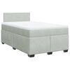 vidaXL Boxspring met matras fluweel lichtgrijs 120x190 cm