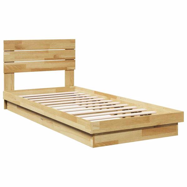vidaXL Bedframe hoofdeinde zonder matras 90x200 cm massief hout eiken