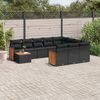vidaXL 11-delige Loungeset met kussens poly rattan zwart
