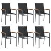 vidaXL Tuinstoelen 6 st 55x61,5x90 cm textileen en staal zwart