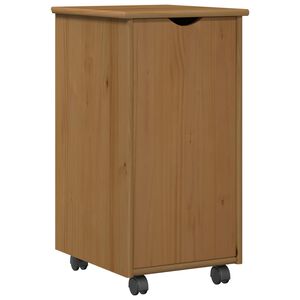 vidaXL Rolling Kast Honingbruin 34 x 39 x 65,5 cm Massief Vurenhout
