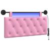vidaXL Hangend hoofdbord Met LED-verlichting Roze Stof