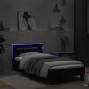 vidaXL Bedframe met hoofdbord en LED-verlichting zwart 75x190 cm