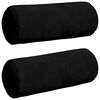 vidaXL Bolster Kussens 2 stuks Zwart &Oslash; 15 x 40 cm Microvezel Stof
