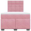vidaXL Boxspring met matras fluweel roze 120x190 cm