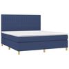 vidaXL Boxspring met matras en LED stof blauw 160x200 cm