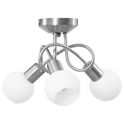 vidaXL Plafondlamp met keramieken bolvormige kappen voor 3xE14 wit