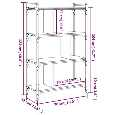vidaXL Boekenkast - 3-Laags Hout - 60x30x80 cm - Industriële Stijl
