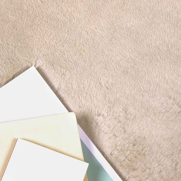 vidaXL Nep Konijnenbont Tapijt Olite Taupe 140 x 200 cm Polyester