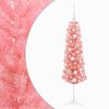 vidaXL Smalle kunstkerstboom met kerstballen 120 cm 150 LED's Warmwit