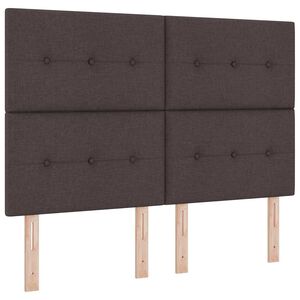 vidaXL Boxspring bed met matras met LED Donkerbruin 140 x 190 cm Stof
